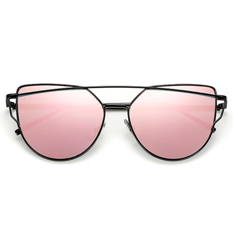 NEW  Stevvex Designer Cat eye Sunglasses For Women and Ladies in Vintage Metal Reflective Glasse Mirror Retro Oculos De Sol Gafas Style With UV 400 Protection - SJB-DIAMOND ELITES