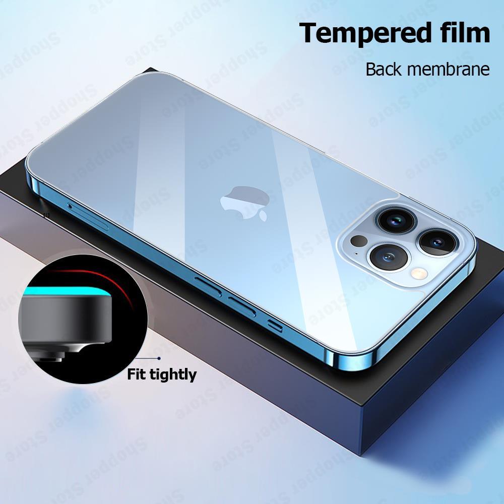 3Pcs Tempered Back Glass For iPhone 13 Pro Max Mini Protective Screen Protector Glass Film For iPhone 13 12 11 14 Pro XS Max XR Temper Film Premium HD Clarity Anti-Fingerprint/Scratch Back Protector Stevvex