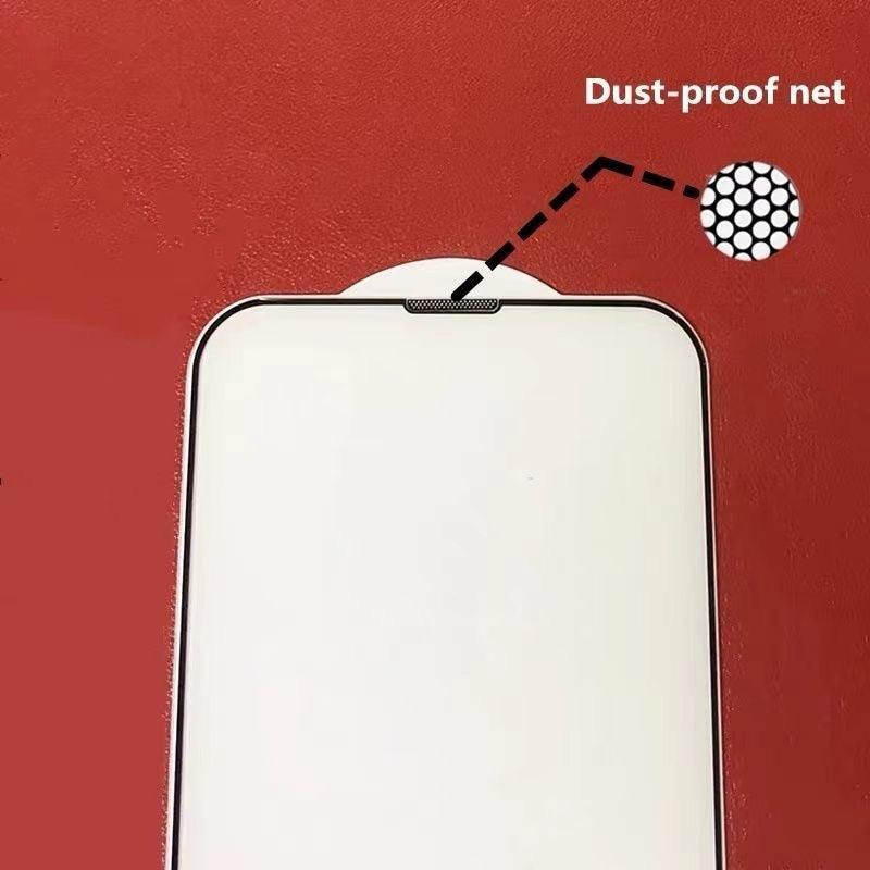3Pcs Dust Net Protective Glass For iPhone 13 12 11 Pro XS Max XR 12 Mini Full Cover Protector Tempered Glass on iphone 13 14 Pro  Soft Flexible Ceramic Film Screen Protector Compatible with iPhone Stevvex