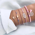 Fashion Bohemia Leaf Round Knot Cuff Bangle Gold Chain Charm Bracelet  for Women Simple Geometric Bracelets Luxury Jewelry - SJB-DIAMOND ELITES