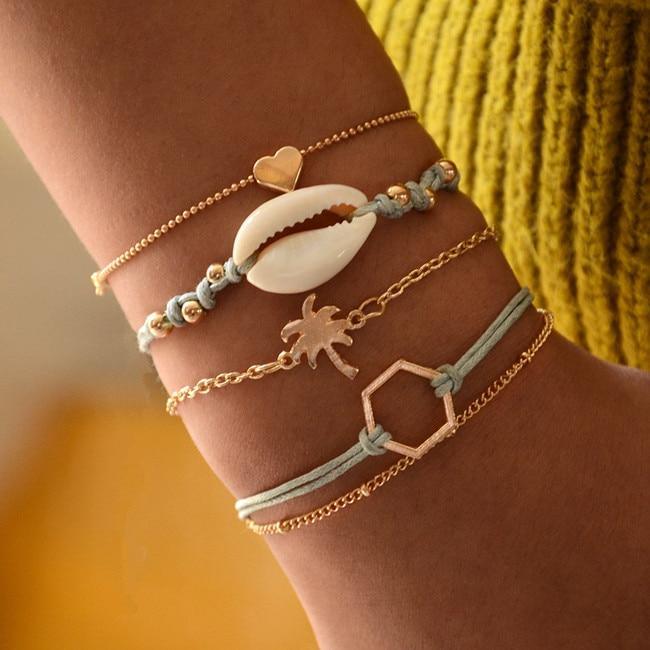 Modern Fashion New Luxury Different Style Elegant Elephant Tree Of Life Tassel Chain Bracelet Sets For Women Jewelry Trend Sets For Her - SJB-DIAMOND ELITES