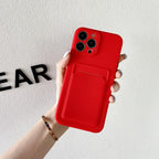 Soft Silicone Phone Case For iPhone 14 13 Pro Max 13Pro Silicone Soft Mobile Phone Case Wallet Card Holder Cover Slim Fit Thin Protective Soft Shock-Absorbing Wallet Case Stevvex