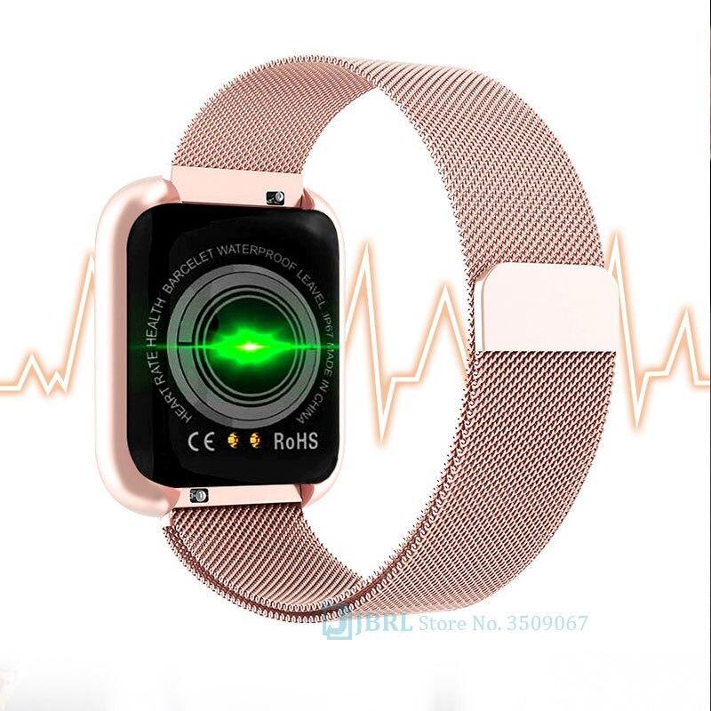 Luxury NEW Fashion Style Stainless Steel Smart Watch For Women and Men Electronics Sport Wrist Watch For Android IOS Square Smartwatch Smart - SJB-DIAMOND ELITES