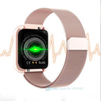 Luxury NEW Fashion Style Stainless Steel Smart Watch For Women and Men Electronics Sport Wrist Watch For Android IOS Square Smartwatch Smart - SJB-DIAMOND ELITES