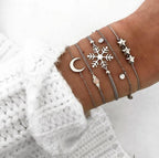 Boho Rose Map Bracelets & Bangles for Women Bohemian Round  Charm Bracelet Set Fashion Multilayer Accessories Luxury Jewelry - SJB-DIAMOND ELITES