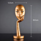 Modern Human Meditators Abstract Lady Face Character Resin Statues Sculpture Art Crafts Figurine Home Decorative Display