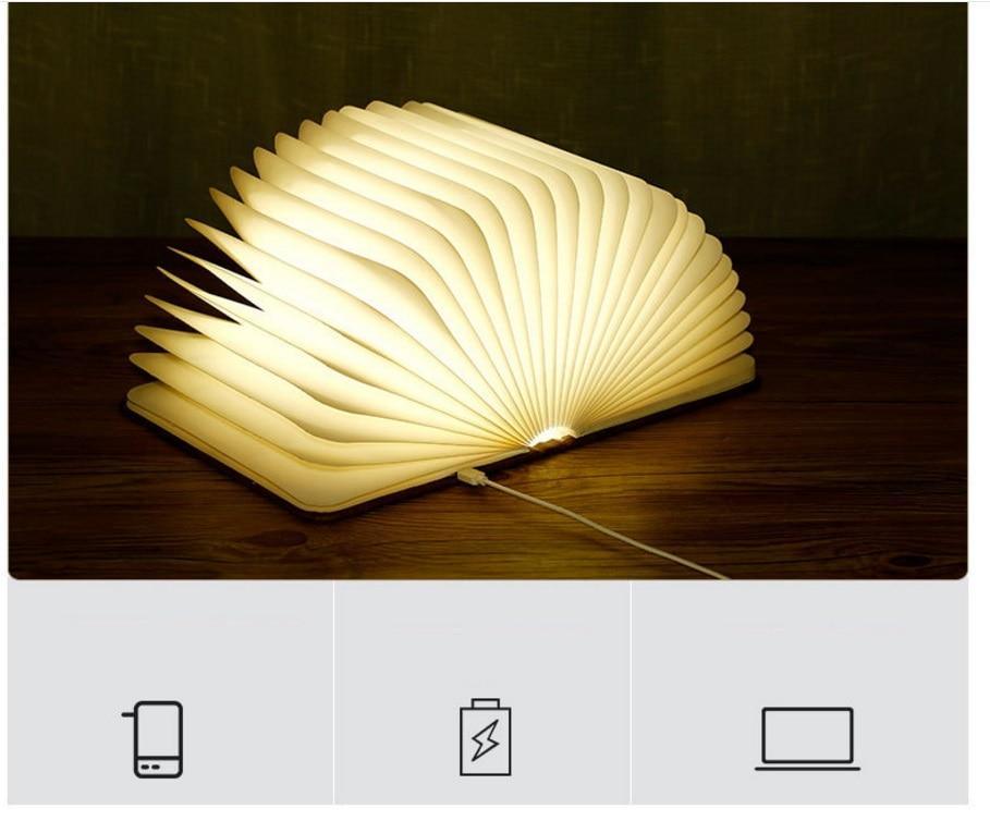 STEVVEX USB LED Book Lights Home Bedside Reading Lighting Rechargeable Magnetic Colorful Foldable Wooden Desk Lamp Best For Birthday or Valentine Gift - SJB-DIAMOND ELITES