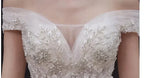 Luxury Off-Shoulder Wedding Dress - Handmade Lace Ball Gown | Femstylo