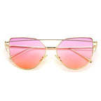 NEW  Stevvex Designer Cat eye Sunglasses For Women and Ladies in Vintage Metal Reflective Glasse Mirror Retro Oculos De Sol Gafas Style With UV 400 Protection - SJB-DIAMOND ELITES