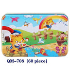 New 60 Pieces Wooden Puzzle Kids Toy Cartoon Animal Wooden Puzzles Child Early Educational Learning Toys for Christmas Gift - SJB-DIAMOND ELITES