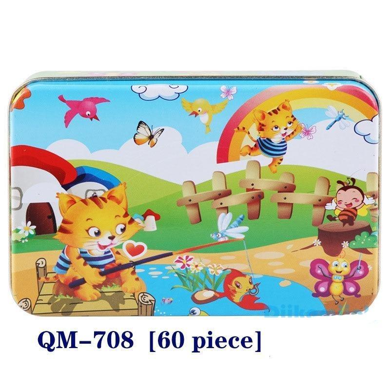 New 60 Pieces Wooden Puzzle Kids Toy Cartoon Animal Wooden Puzzles Child Early Educational Learning Toys for Christmas Gift - SJB-DIAMOND ELITES
