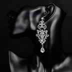 TREAZY Fashion Crystal Wedding Drop Earrings for Women Silver Color Bridal Dangle Earrings Brides Gifts Birthday Party Jewelry