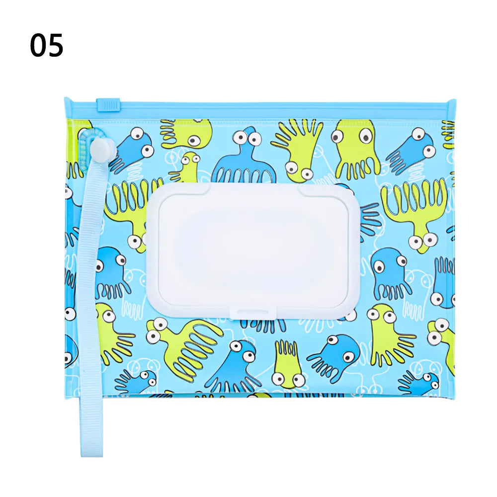 NEW Portable EVA Baby Wet Wipe Holder Case Reusable Refillable Wet Wipe Bag Tissue Box Snap-Strap Cosmetic Pouch Home Storage Lootquake LLC