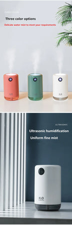 Home Table Wireless Ultrasonic Air Humidifier, Portable Mini Aroma Water Mist Diffuser, Battery Life Show, 500ml, 2000mAh Lootquake LLC