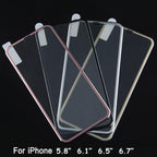 10D Curved Edge Aluminum Alloy Tempered Glass for iPhone X XS MAX 11 12 Pro Max mini 6 6S 7 8 Plus Full Cover Screen Protector  Titanium Alloy Metal Edge Full Coverage Front Tempered Glass Screen Protector for iPhone Stevvex