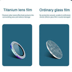 2023 New Diamond Bling Metal Ring Glass Protective Cap For iPhone 14 13 12 11 Pro Max Mini Camera Lens Circle Protector Paste Tempered Glass Camera Cover Camera Lens Protector Stevvex