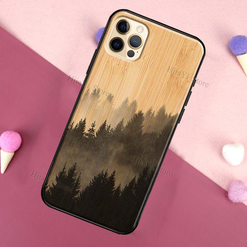 Vintage Tree Flower Bamboo Wood Case For iPhone Pro Max 12 13 min SE For iPhone 13 Shockproof Wooden Texture Protective Cover Unique & Classy Wooden Case Stevvex