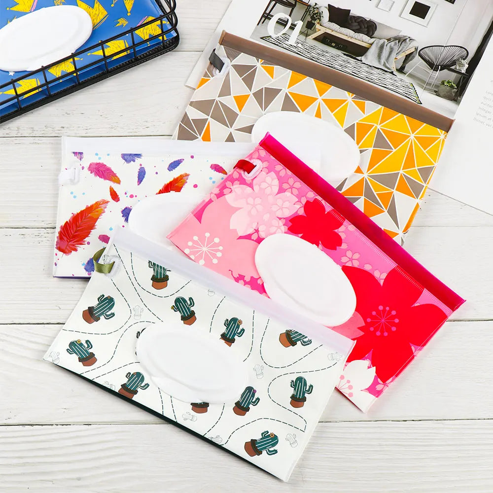 NEW Portable EVA Baby Wet Wipe Holder Case Reusable Refillable Wet Wipe Bag Tissue Box Snap-Strap Cosmetic Pouch Home Storage Lootquake LLC