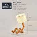New Modern Luxury and Retro STEVVEX Wood Robot Shape Folding Table Lamp Creative European Fashion Bedroom Study Bedroom Bedside Linen Lamp Shade Table Lamp - SJB-DIAMOND ELITES