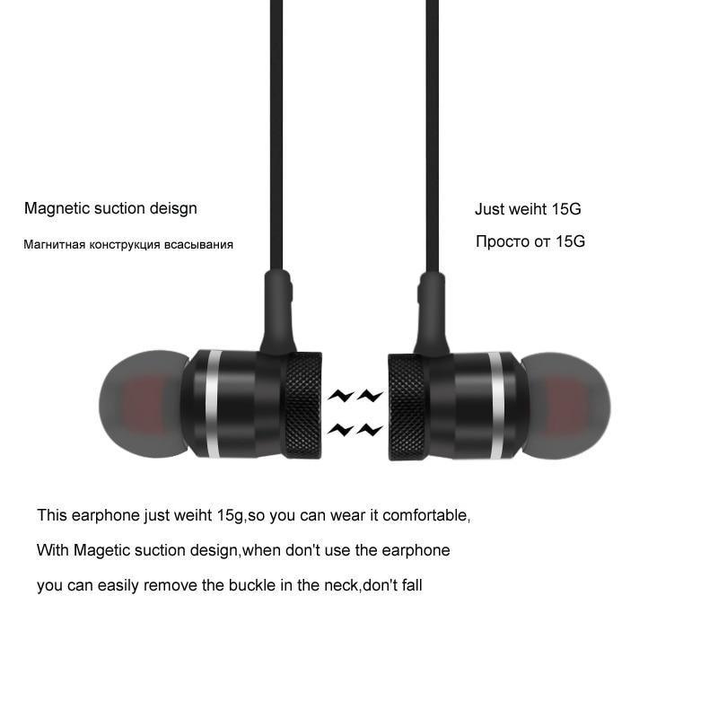 Luxury Modern New 5.0 Bluetooth Earphone Sports Neckband Magnetic Wireless earphones Stereo Earbuds Music Metal Headphones With Mic For All Phones - SJB-DIAMOND ELITES