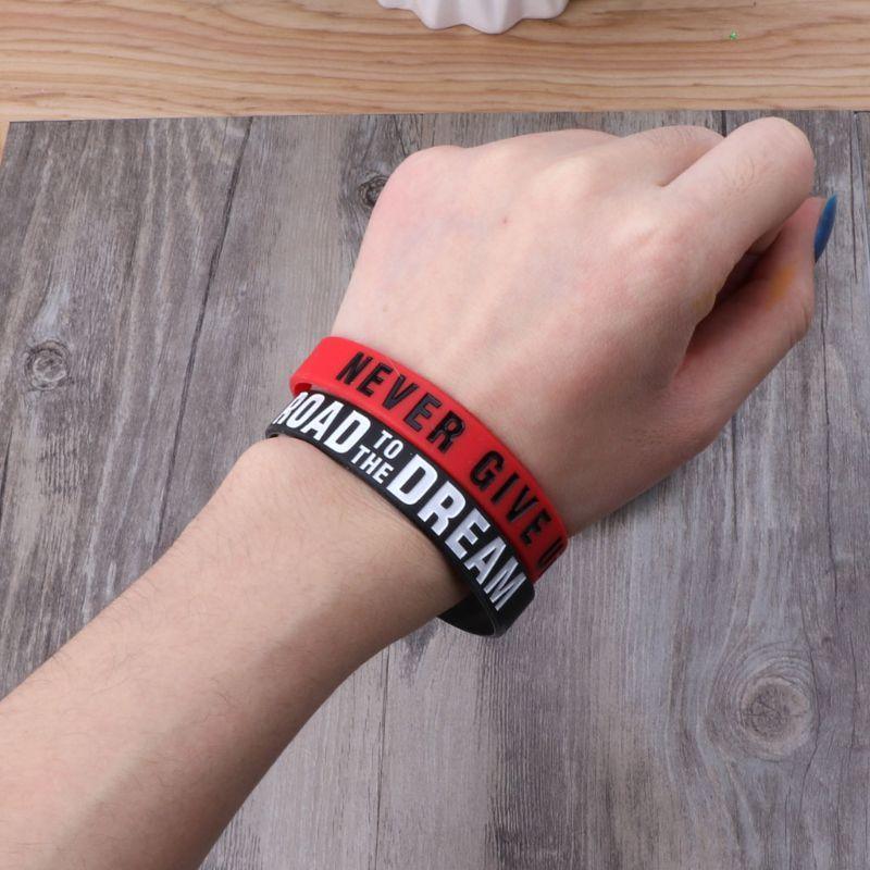 Silicone Rubber Band Elastic Inspirational Motivation Bracelets Never Give Up Perfect Gift For Men And Women Cool Fashion Style - SJB-DIAMOND ELITES