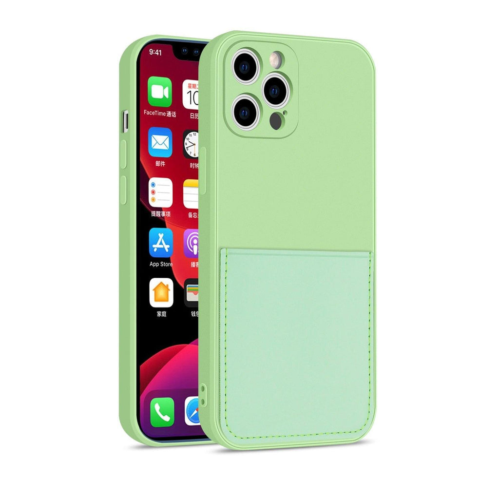 Simple Wallet Case For iphone Silicone Case For iphone 13 12 11 Pro Max Mini With Card Holder Cover Classic Silicone Full Protection Anti-Scratch Shockproof Case Stevvex