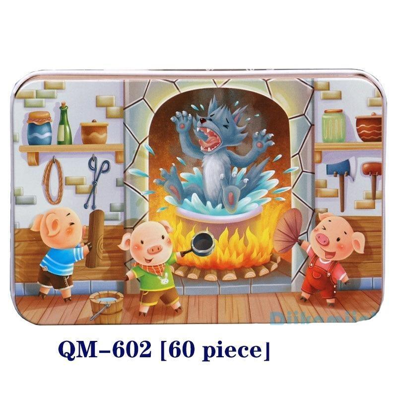 New 60 Pieces Wooden Puzzle Kids Toy Cartoon Animal Wooden Puzzles Child Early Educational Learning Toys for Christmas Gift - SJB-DIAMOND ELITES