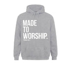 Made To Worship Psalm 95 1 Faith Based Christian Hoodie Print Mens Sweatshirts Plain Long Sleeve Hoodies Hip Hop Sportswears Lootquake LLC