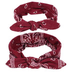 Luxury Modern Bow For Mother and Baby Headband Turban Rabbit Ears Elastic Hair Bands Retro Print Parent-Child Hair Accessories