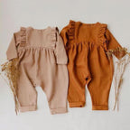 Modern Handamde Girls Jumpsuit Long Sleeve Romper Overalls Autumn Clothes For Baby Cotton Line In Elegant Autmn Style