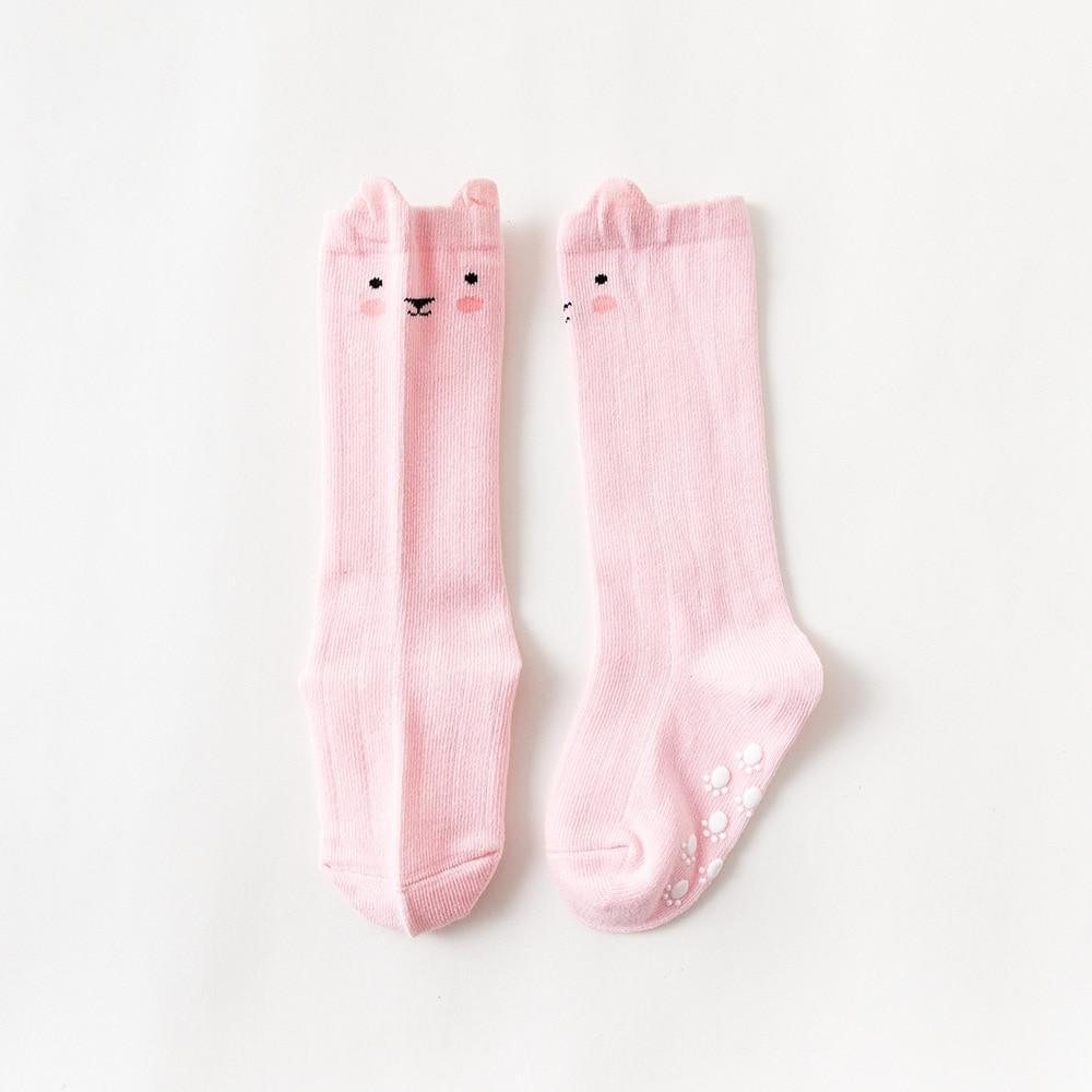 White Baby Sock Non Slip Cotton Long Socks Newborn Knee High Socks For Baby Girls Super Elastic Cute Design Stevvex