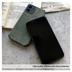 Elegant Black Green Leather Phone Case For iPhone 13 12 11 Pro Max Mini Business Soft Shockproof Back Cover Leather Case for iPhone Durable Lightweight Shockproof Slim Back Cover Compatible with iPhone Stevvex