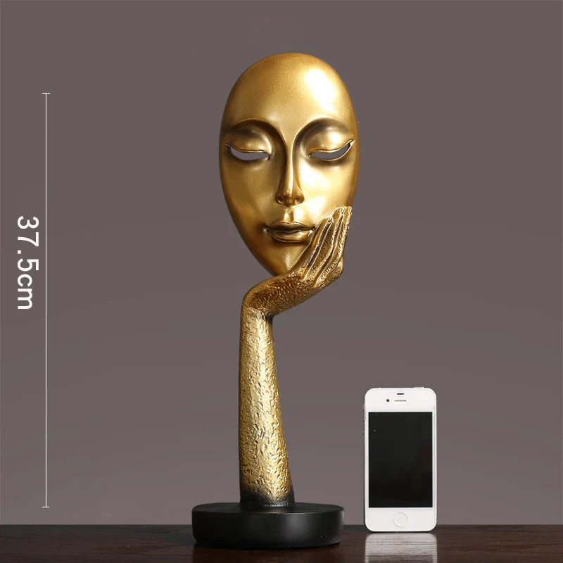 3D Face Mask Abstract Sculpture, Home Decoration Statue, Table Decorations Accessories, Art Figurine, Living Room Decor Lootquake LLC