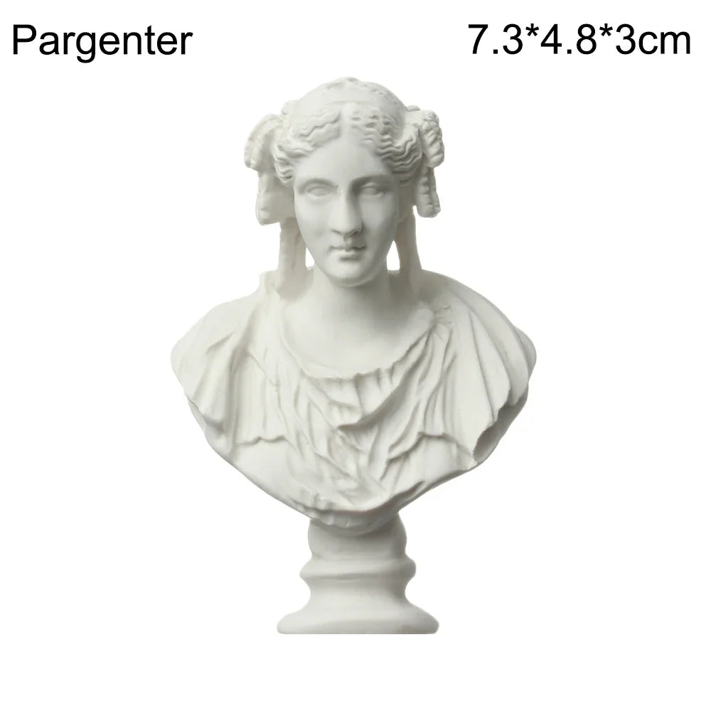 Mini Plaster Statue Greek Mythology Celebrities Famous Sculpture Figurine Drawing Practice Gypsum Bust Portraits Lootquake LLC
