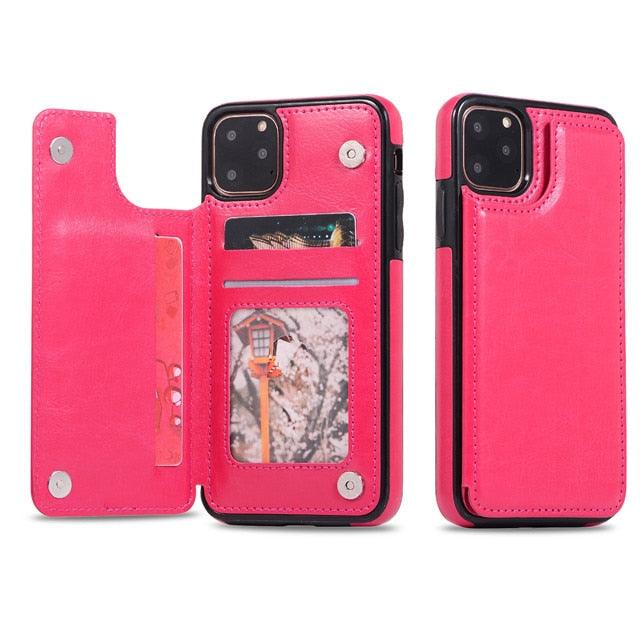 Luxury Leather Cover For iPhone 14 12 13 Mini 11 Pro XR XS Max 6 6s 7 8 Plus 5 5s Wallet Phone Card Slot Flip PU Leather Kickstand Card Slots Case Double Magnetic Clasp Durable Shockproof Cover For iPhone Stevvex