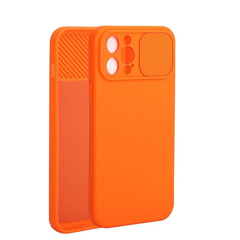 Sliding Lens Protective Silicone Case For iPhone 11 Pro Max Mini 12 Pro 13 Push Cover iphone Slide Camera Cover Case with Camera Lens Protector Cover Silicone Bumper Slim Phone Cover Compatible with iPhone Stevvex