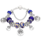 Elegant Modern Amazing Fashion New Luxury Silver Tree of Life Fashion Bracelet Green Leaf Crystal Charm Bracelet - SJB-DIAMOND ELITES
