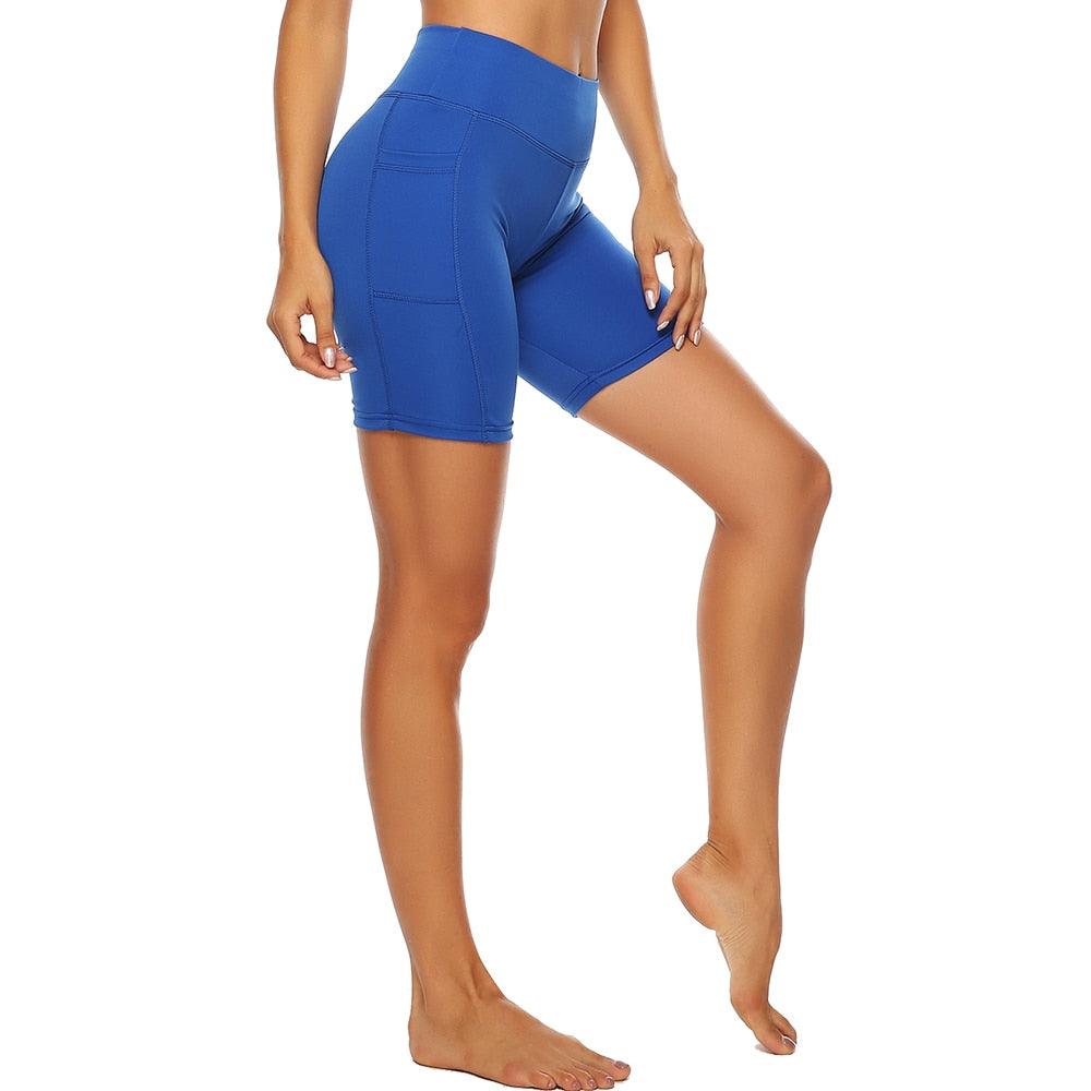Casual Women's Yoga Pants Gym Fitness Sports Cropped Leggings Pocket Slim Pants Female Solid Color Women's Seamless Scrunch Legging Workout Leggings For Women Lift Tight Gym Yoga Home Pants Stevvex