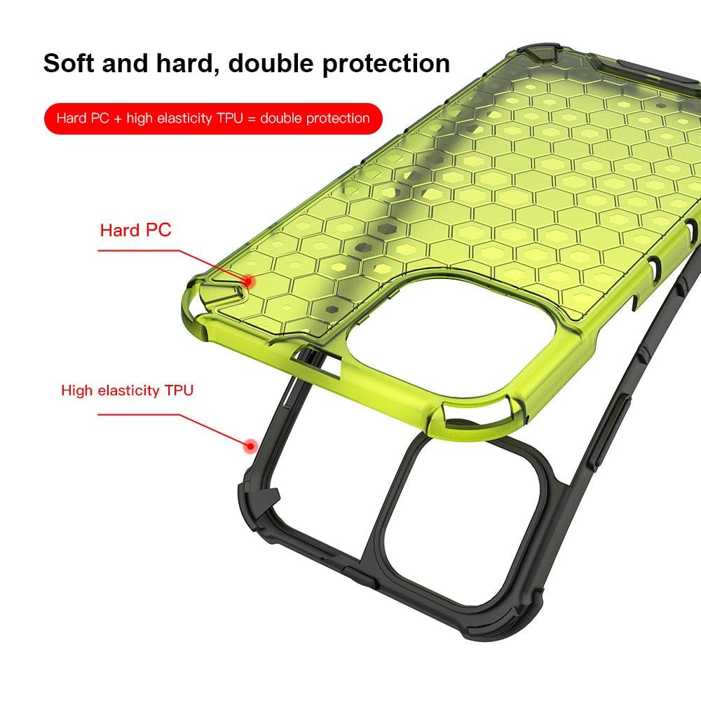 Ultra-Protective Phone Case Shockproof Case for iPhone 12 Mini 12 Pro 11 Pro Max 6s Plus Honeycomb Phone Cover for iPhone SE 7 8 XR XS Max Shock Absorption Protection Shockproof Soft Material Protective Case Suitable for iPhone Stevvex