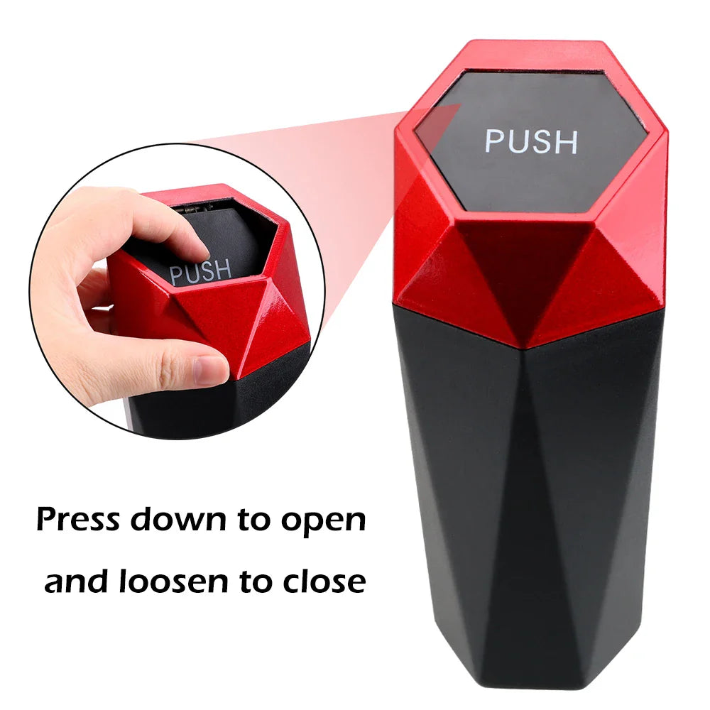 YOSOLO Mini Garbage Bin Trash Bin Car Trash Can for Car Home Bedroom Office Portable Car Dustbin with Lid Interior Accessories Lootquake LLC