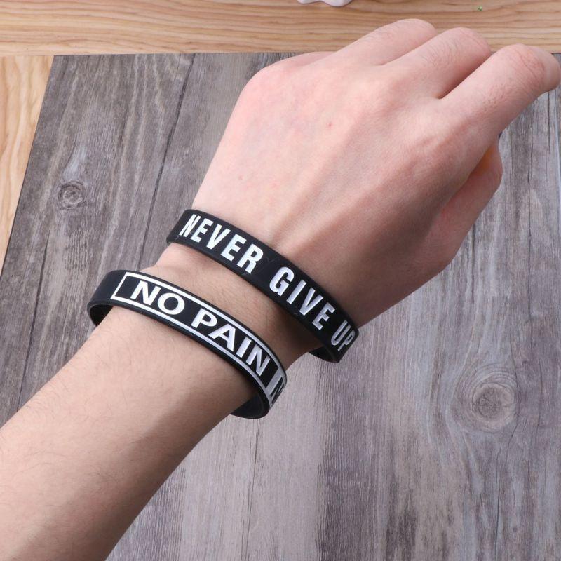 Silicone Rubber Band Elastic Inspirational Motivation Bracelets Never Give Up Perfect Gift For Men And Women Cool Fashion Style - SJB-DIAMOND ELITES