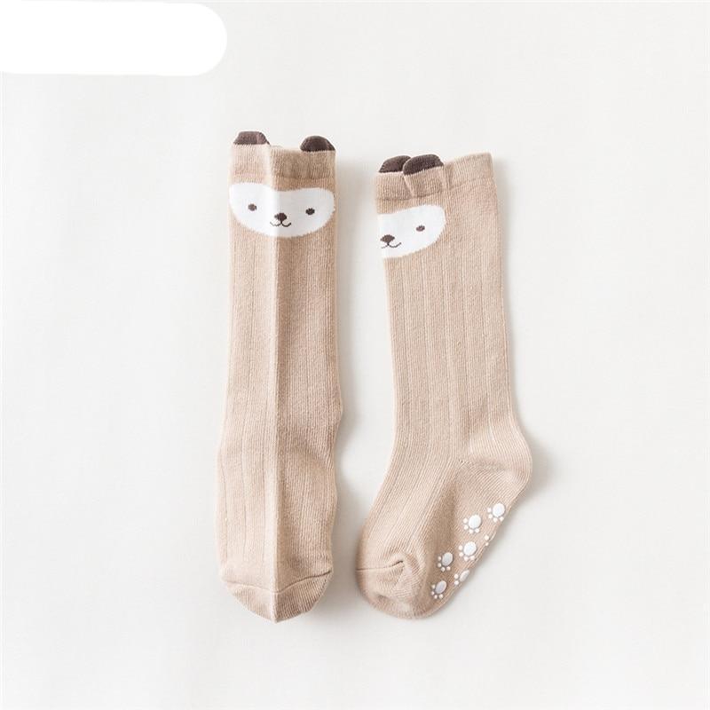 White Baby Sock Non Slip Cotton Long Socks Newborn Knee High Socks For Baby Girls Super Elastic Cute Design Stevvex