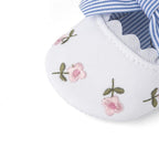 Baby Girl Newborn Shoes Floral Embroidery Striped Bowknot First Walker Soft Soles Anti-Slip Princess Shoes Stevvex