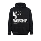 Made To Worship Psalm 95 1 Faith Based Christian Hoodie Print Mens Sweatshirts Plain Long Sleeve Hoodies Hip Hop Sportswears Lootquake LLC