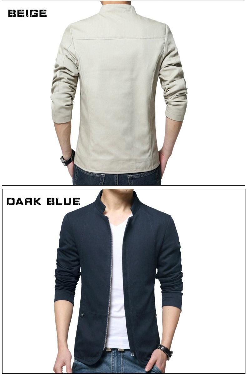 Luxury Black Mens Jacket Fashion Jacket Men Slim Fit Business Casual Male Jackets Warm Outdoor Men's Lightweight Cotton Jacket Elegant Slim Men Solid Color Clothing Stevvex