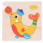 Baby Toys Wooden 3D Puzzle Cartoon Animal Intelligence Kids Educational Brain Teaser Children Tangram Shapes Learning - SJB-DIAMOND ELITES