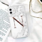 White A-Z Marble Texture Phone Cover For Iphone 12 Mini Soft Silicone Back Case Solid Name Phone Case Luxury Screen Camera Protection Shockproof Soft Cover Stevvex
