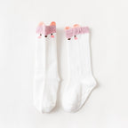 White Baby Sock Non Slip Cotton Long Socks Newborn Knee High Socks For Baby Girls Super Elastic Cute Design Stevvex