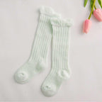 Non-slip Cotton Princess Knee High Long Skin-friendly Socks With Bow Mesh Newborn For Baby Girls Stevvex