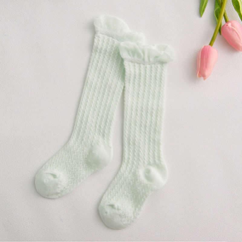 Non-slip Cotton Princess Knee High Long Skin-friendly Socks With Bow Mesh Newborn For Baby Girls Stevvex